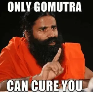 🤫 15f07564 ONLY GOMUTRA CAN CURE YOU Indiase cultuur, religie, yoga, genezing telegram sticker