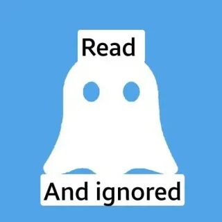 🤔 681e2373 Read And ignored spook, lezen, genegeerd, bericht telegram sticker
