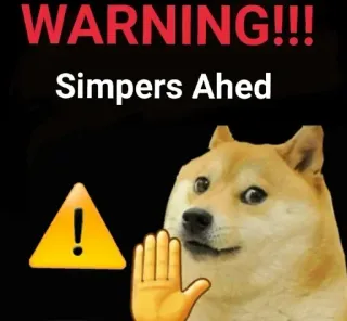 👩‍❤️‍👩 b25bb540 Doge WARNING!!!
Simpers Ahed hond, meme, waarschuwing, simps, alarm telegram sticker