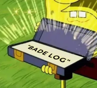 💸 bc129e65 Spongebob BADE LOG Spongebob, Cartoon, Meme, Slecht, Boomstam, Briefcase telegram sticker