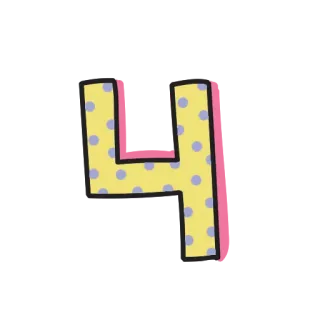 🤪 4c16dbfe number, four, math, counting telegram sticker