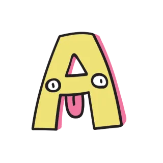 😀 994e7363 alphabet, letter A, cartoon, cute, funny telegram sticker