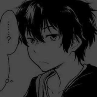 🖤 0bb1c278 ? Аниме, Парень, Вопрос, Мультфильм, Персонаж telegram sticker