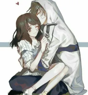 🙂 1cd51d09 Аниме, Пара, Любовь, Объятия, Романтика telegram sticker