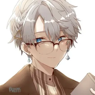 🙂 2d059975 Аниме, Парень, Очки, Искусство, Мультфильм telegram sticker