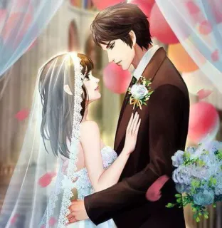 🙂 44c49e73 свадьба, невеста, жених, романтика, любовь, пара, брак telegram sticker