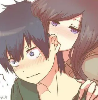 🙂 72f4f8d6 аниме, милый, пара, мультфильм telegram sticker