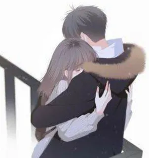 🙂 73675888 Аниме, Объятие, Пара, Романтика, Любовь, Мультфильм telegram sticker