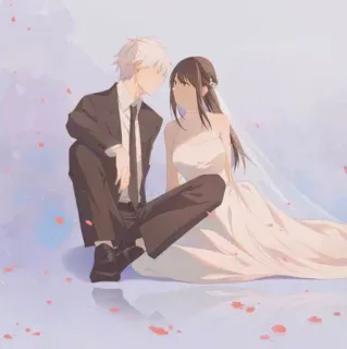 🙂 7dbb676e свадьба, невеста, жених, пара, романтика, любовь, свадебное платье, костюм telegram sticker