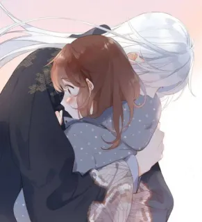 🙂 a08164ee Объятие, Мультфильм, Аниме, Дружба, Милый telegram sticker