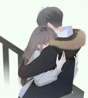 🙂 b551aa9e объятие, пара, любовь, мультфильм, иллюстрация, романтика, нежность telegram sticker