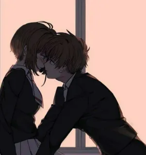 🙂 f101da92 поцелуй, романтика, школа, любовь, пара, мультфильм, аниме telegram sticker