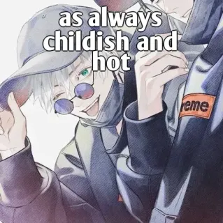 🙂 096dc9a9 as always childish and hot anime, lindo, cool, juvenil, guapo whatsapp sticker