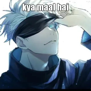 🙂 0ec58338 kya maal hai Anime, Manga, Personaje, Expresión, Gojo whatsapp sticker