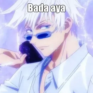 🙂 6e87066d Satoru Gojo Jujutsu Kaisen Bada aya Anime, Gojo, Satoru, Gafas de sol, Bada Aya whatsapp sticker