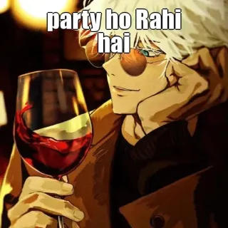 🙂 763ede03 party ho Rahi hai fiesta, vino, celebración, anime whatsapp sticker