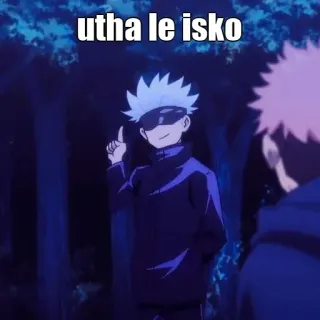 🙂 9e8e957c Gojo Satoru Jujutsu Kaisen utha le isko Anime, Gojo Satoru, Jujutsu Kaisen, Fanart whatsapp sticker