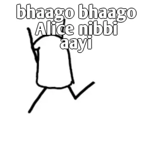 👀 1ac66573 Alice bhaago bhaago
Alice nibbi
aayi corsa, omino stilizzato, indiano, hindi, divertente telegram sticker