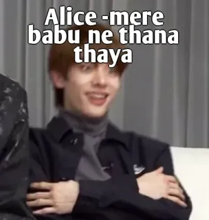 👀 574187ac Alice -mere babu ne thana thaya Meme, divertente, meme di internet, reazione, espressione telegram sticker
