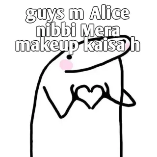 👀 adaa0385 guys m Alice nibbi Mera makeup kaisa h florkofcows, meme, cartone animato, divertente, domanda telegram sticker