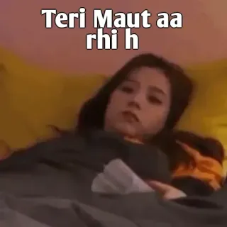 👀 b5e700f4 Teri Maut aa rhi h Hindi, Meme, Morte, Minaccia, Umorismo nero telegram sticker