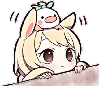 👀 6002014e anime, cartoon, kawaii, cute, chibi, sticker telegram sticker