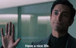 🔲 85de0543 Have a nice life. pessoa, homem, mão, aceno, despedida whatsapp sticker