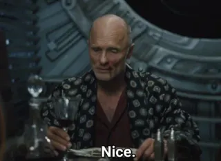 🔲 9de7420a Nice. citação, pessoa, homem, bebendo, jantar, vinho whatsapp sticker