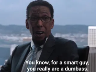 🔲 ca0ce090 You know, for a smart guy, you really are a dumbass. insulto, idiota, espertalhão, citação, sarcasmo, condescendente whatsapp sticker