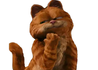 😈 919bb13f Garfield 고양이, 주황색 고양이, 가필드, 만화 캐릭터, 애완 동물 telegram sticker