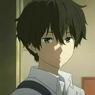 🎐 5029e85f Houtarou Oreki Hyouka อนิเมะ, Hyouka, โฮทาโร่ โอเรกิ, ผู้ชาย, ชุดนักเรียน, ตัวละคร telegram sticker