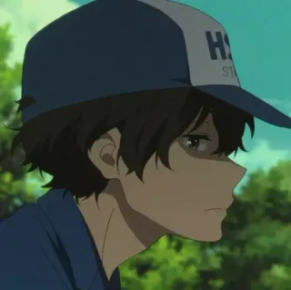 🎐 721fa47b H อนิเมะ, เด็กผู้ชาย, หมวก, การ์ตูน telegram sticker