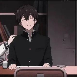 🎐 d04dc324 อนิเมะ, โรงเรียน, โต๊ะ, ตัวละคร, เครื่องแบบ, นั่ง telegram sticker