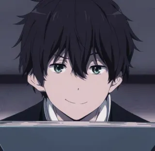 🎐 f17a275f Houtarou Oreki Hyouka อนิเมะ, เฮียวกะ, โฮทาโร่ โอเรกิ, ปริศนา, โรงเรียนมัธยม telegram sticker