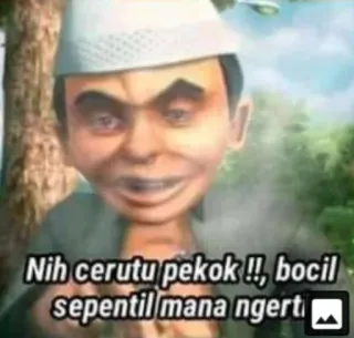 🤔 1ae79cbb Nih cerutu pekok !!, bocil sepentil mana ngerti insult, cartoon, offensive telegram sticker