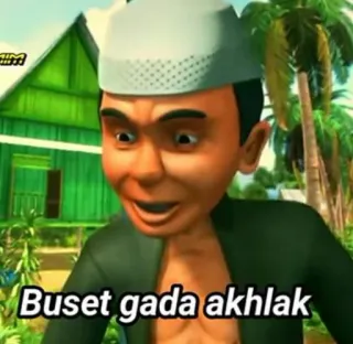 🤔 cca96455 Buset gada akhlak indonesian, expression, shock, cartoon telegram sticker