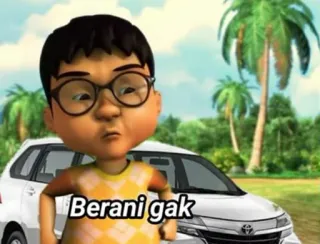 🤔 d4e89f21 Berani gak cartoon, person, expression, upset, challenging telegram sticker