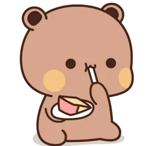 🍰 5613724a gấu, bánh, dễ thương, tráng miệng, kawaii, ăn, ngọt whatsapp sticker