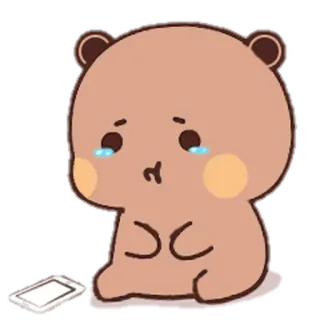 🐻 b7a61829 khóc, gấu, buồn, điện thoại, hoạt hình, nhãn dán whatsapp sticker