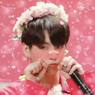 💜 9084be2d Jungkook чонгук, kpop, айдол, певец, кролик, милый telegram sticker