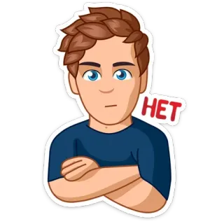 🙅‍♀️ 2b0c8f86 HET pria, tidak, ketidaksetujuan, kartun, ilustrasi telegram sticker