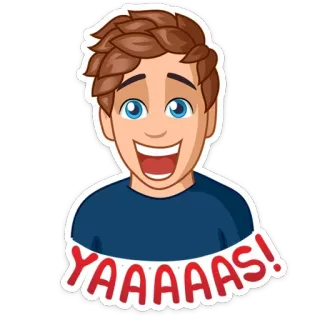 😄 393ef6bc YAAAAAS! semangat, yaaas, perayaan, sorak, senang telegram sticker