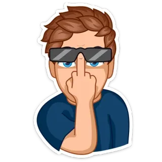 🖕 554cda32 jari tengah, menyinggung, kasar, gestur, orang, stiker, pria telegram sticker