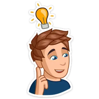 💡 c62bc88e ide, bola lampu, berpikir, pintar, kartun, orang, inspirasi telegram sticker