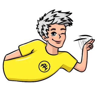 🙂 f004fe1c A4 男孩, 卡通, 贴纸, 角色, 手势, A4 telegram sticker