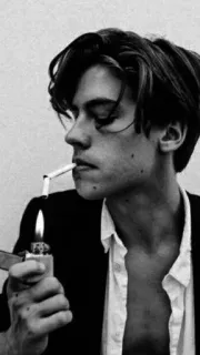 🤔 953c7ef2 sigaret, roken, aansteker, monochroom, portret, tabak whatsapp sticker