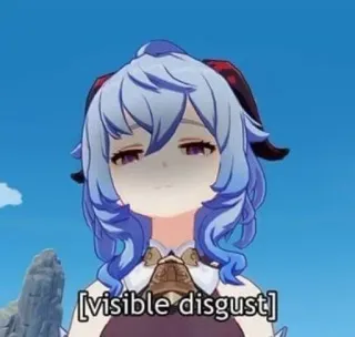 😑 0d504983 Ganyu Genshin Impact visible disgust Anime, Gra, Obrzydzenie, Postać, Dziewczyna telegram sticker