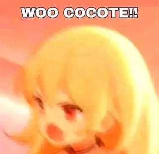 😨 5b247790 WOO COCOTE!! anime, kreskówka, świętowanie, ekscytacja telegram sticker