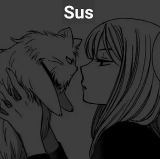 🤔 4f25583d Sus anime, cat, girl, manga, cute, sus, pet telegram sticker