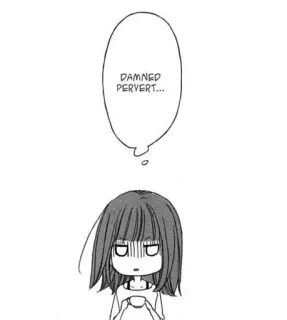 😒 af78a0ac DAMNED PERVERT... anime, manga, pervert, cartoon, girl, irritated telegram sticker